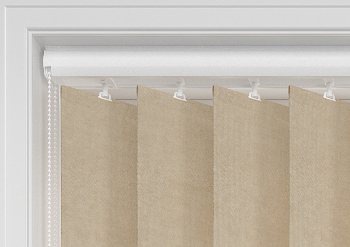 Flori Faux Suede (Blackout), Vanilla Latte - Vertical Blind - Image 9